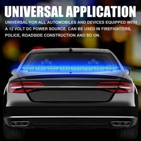 img 1 attached to TeddyTT Emergency Strobe Police Lights Bar: 27 Inch 6 Panel LED Wireless Remote Control Blue - Directional Traffic Advisor & Warning Flash Lights with Suction Mounting Bracket for Vehicles