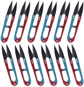 img 4 attached to 🧵 ESHATO 12 Pack Sewing Scissors: Compact 4.1inch Trimmers for Fabric, Crafts, & More!