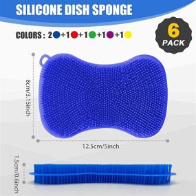 img 1 attached to 🍽️ YUKOVTK Silicone Sponge Dish Sponges: The Ultimate Multipurpose Kitchen Cleaning Solution