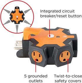 img 3 attached to 💪 Maximize Your Power with the UltraPro Orange Heavy Duty 5-Outlet Grounded Tap