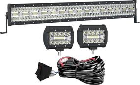 img 4 attached to 💡 Powerful 32 Inch Triple Row LED Light Bar with 672W Spot Flood Combo - Ideal for Trucks, ATVs, Jeeps, Boats, and Pickups!