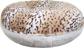 img 3 attached to Bessie and Barnie Signature Aspen Snow Leopard/ Snow White Luxury Shag Extra Plush Faux Fur Bagel Pet/ Dog Bed: Ultimate Comfort in Multiple Sizes