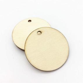 img 2 attached to 🏷️ URIMPAVIDO 50mm 2-Inch Natural Wood Round Circle Pendant Tags - Blank Wooden Disks with 1 Hole - Pack of 25