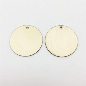 img 1 attached to 🏷️ URIMPAVIDO 50mm 2-Inch Natural Wood Round Circle Pendant Tags - Blank Wooden Disks with 1 Hole - Pack of 25