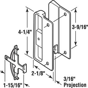 img 1 attached to 🚪 Black Plastic Mortise Type Screen Door Latch and Pull - Slide-Co 121087