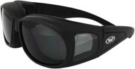 outfitter - foam padded motorcycle sunglasses - fits over most glasses (super dark) logo