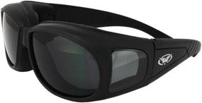 img 4 attached to OUTFITTER - Foam Padded Motorcycle Sunglasses - Fits Over Most Glasses (Super Dark)