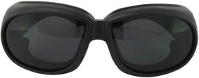 img 3 attached to OUTFITTER - Foam Padded Motorcycle Sunglasses - Fits Over Most Glasses (Super Dark)