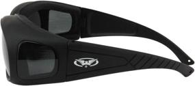 img 2 attached to OUTFITTER - Foam Padded Motorcycle Sunglasses - Fits Over Most Glasses (Super Dark)