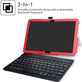 img 3 attached to 🔴 Enhance Your MediaPad M5 Lite Experience with LiuShan Wireless Keyboard Case - Red