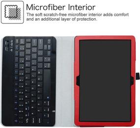 img 2 attached to 🔴 Enhance Your MediaPad M5 Lite Experience with LiuShan Wireless Keyboard Case - Red