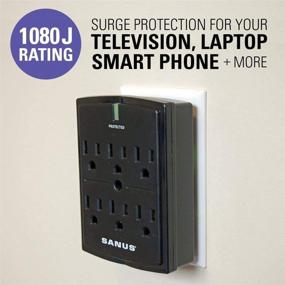 img 3 attached to Powerful and Secure: SANUS On-Wall Low Profile 1080J Fireproof 🔒 Surge Protector with 6 AC Outlets & 3 Lines of Protection