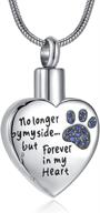 waterproof cremation jewelry for dog cat ashes - forever in my heart memorial urn necklace for pet ashes logo