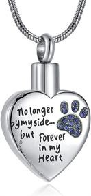 img 4 attached to Waterproof Cremation Jewelry for Dog Cat Ashes - Forever in My Heart Memorial Urn Necklace for Pet Ashes