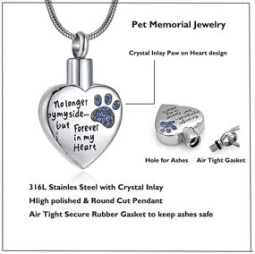 img 1 attached to Waterproof Cremation Jewelry for Dog Cat Ashes - Forever in My Heart Memorial Urn Necklace for Pet Ashes
