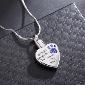 img 3 attached to Waterproof Cremation Jewelry for Dog Cat Ashes - Forever in My Heart Memorial Urn Necklace for Pet Ashes