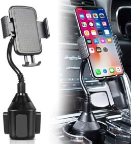 img 4 attached to Amoner Cup Holder Phone Mount - Upgraded Universal Gooseneck Cradle for Car 📱 - Adjustable Car Mount for Cell Phone iPhone 11 Pro/11/Xs/XS Max/X/8/7 Plus/Galaxy S10 S9 S8