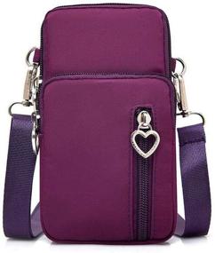 img 3 attached to 👜 Purple Women's Nylon Cell Phone Purse Travel Crossbody Bag with Wristband, Sport Armband Wallet for Samsung Galaxy S10 Plus, S9 Plus, A50, A7, J7 Star, J7 V, J7 Pro, J4, Moto G7, Z4, Z3, G6, E5 Play, HTC U12 Plus, OnePlus 6T