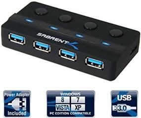 img 2 attached to 🔌 Sabrent USB 3.0 4-Port High Powered Hub: Enhanced Connectivity with 4A Power Adapter – Reverse Compatible to USB 2.0