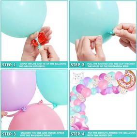 img 1 attached to 🍩 Donut Grow Up Photo Backdrop and Balloons Garland Decor Kit with Pastel Sprinkles, Confetti Doughnut Centerpiece - Perfect for Kids Birthday Party Photography Background Ideas