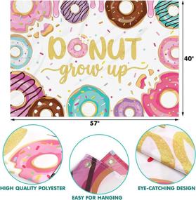 img 2 attached to 🍩 Donut Grow Up Photo Backdrop and Balloons Garland Decor Kit with Pastel Sprinkles, Confetti Doughnut Centerpiece - Perfect for Kids Birthday Party Photography Background Ideas