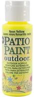 🟨 vibrant neon yellow patio paint by decoart - 2-ounce bottle logo