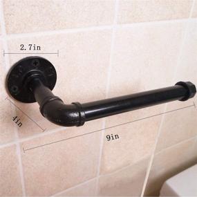 img 1 attached to 🚽 Stylish Industrial Pipe Black Bathroom Hardware Set with Towel Bar, Robe Hook, and Toilet Paper Holder