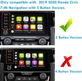 img 2 attached to 📱 Защитная пленка высокой четкости Moonlinks для Honda Civic Touring Type R 2019-2021 | Устойчивая к царапинам прозрачная закаленное стекло | Защита сенсорного навигационного экрана (версия с 5 кнопками, 7 дюймов)