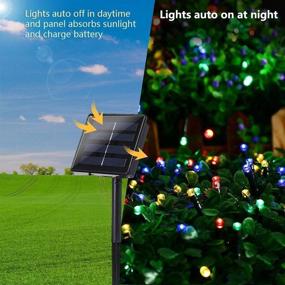 img 3 attached to 🌲 Lomotech 200 LED Solar Christmas Lights, 72ft Twinkle String Lights Outdoor, Waterproof Solar Tree Lights with 8 Modes and Memory Function for Garden, Party, Christmas Decorations - Multi-Color