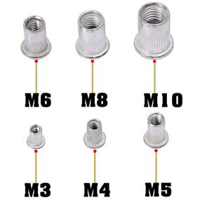 img 1 attached to 🔩 199-Piece Kit: Aluminum Rivet Nuts M3 M4 M5 M6 M8 M10 Nutsert RIV Nuts Insert Nuts