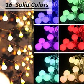 img 2 attached to 🎄 Solhice 40ft Color Changing Globe String Lights: Vibrant 120 LEDs RGB Christmas Ball Fairy Lights