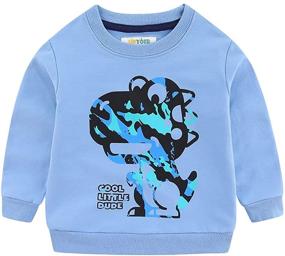 img 4 attached to 👕 UP YO EB Little Boy Round Neck Cotton Long Sleeve Pullover Sweatshirt - Cozy and Stylish Wardrobe Essential