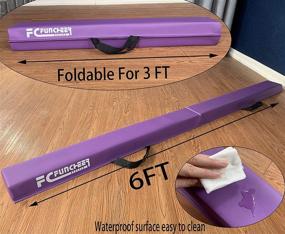 img 3 attached to 🤸 FC FUNCHEER 6FT/9FT Folding Gymnastics Beam for Kids - Non-Slip Rubber Base, Training Equipment for Gymnastics, Professional Home Training - Includes Carrying Bag