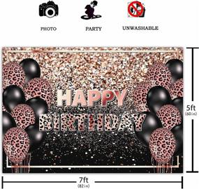 img 3 attached to 🎉 Funnytree 7x5ft Rose Gold Glitter Bokeh Leopard Happy Birthday Party Backdrop - Perfect 30th 40th 50th Bday Event Abstract Milestone Cake Table Banner Photo Booth Supplies Props