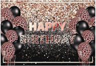 🎉 funnytree 7x5ft rose gold glitter bokeh leopard happy birthday party backdrop - perfect 30th 40th 50th bday event abstract milestone cake table banner photo booth supplies props logo