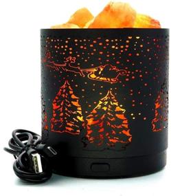 img 4 attached to 🌲 Himalayas Salt Lamps: Metal Carving Night Light with Natural Glow Salt Crystal - USB/Battery Powered, Christmas Tree Design