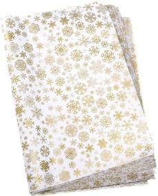 img 4 attached to 🎁 Whaline Snowflake Tissue Paper - Christmas Metallic Acid Free Wrapping Paper Bulk, 20"x 28" Big Size for Home, DIY and Craft, Gift Bags & New Year Decorations - 60 Sheets (Gold)