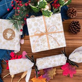 img 1 attached to 🎁 Whaline Snowflake Tissue Paper - Christmas Metallic Acid Free Wrapping Paper Bulk, 20"x 28" Big Size for Home, DIY and Craft, Gift Bags & New Year Decorations - 60 Sheets (Gold)