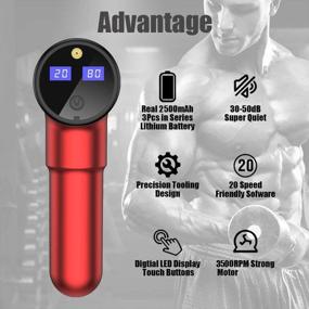 img 2 attached to 💪 Youra Muscle Massage Gun: Lightweight Handheld Deep Tissue Massager with 6 Heads, Carry Case, and 20 Adjustable Speeds - Ultimate Pain Relief Tool