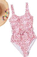 👙 sweatyrocks women's belted one piece swimsuit: cute all-over print swimwear monokini logo