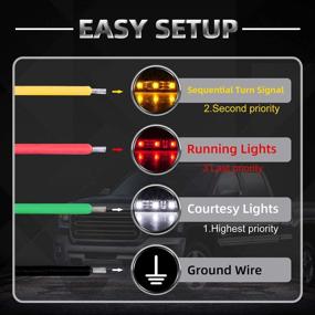 img 3 attached to 🚦 Enhance Safety & Style: ONERAY 2PCS 70-inch IP68 LED Running Board Light Truck Side Marker SEQUENTIAL Amber Turn Signal Flexible Step Strip Lights Combo Kit for Trucks Pickup SUV