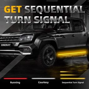 img 2 attached to 🚦 Enhance Safety & Style: ONERAY 2PCS 70-inch IP68 LED Running Board Light Truck Side Marker SEQUENTIAL Amber Turn Signal Flexible Step Strip Lights Combo Kit for Trucks Pickup SUV