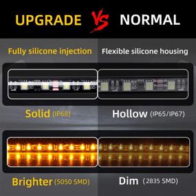 img 1 attached to 🚦 Enhance Safety & Style: ONERAY 2PCS 70-inch IP68 LED Running Board Light Truck Side Marker SEQUENTIAL Amber Turn Signal Flexible Step Strip Lights Combo Kit for Trucks Pickup SUV