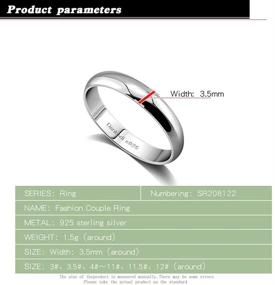 img 1 attached to 👫 Classic Fashion S925 Solid Sterling Silver Ring | Smooth Dome Comfort Wedding Band for Men & Women | 3.5 mm Width | Size 3-13