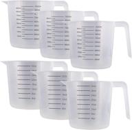 🥄 u.s. kitchen supply - set of 6 plastic graduated measuring cups with handles - 32 oz (1000 ml) capacity, ounce and ml markings - ideal for measuring & mixing recipe ingredients, flour, water logo