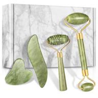 🧖 4-piece jade roller & gua sha set for facial massage, anti-aging treatment, slimming & toning, face and neck rejuvenation, wrinkle reduction & eye puffiness removal logo