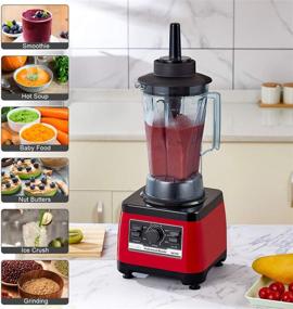 img 3 attached to BioloMix Heavy Duty Professional Blender: 2200W Commercial Grade Bar Blender for Shakes, Smoothies, Ice Crushing, and More (Red)