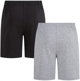 img 3 attached to 🩳 Yujerry Unisex Kids 100% Cotton 2-Pack Jersey Shorts with Pockets for Boys and Girls in Solid Colors