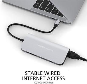 img 1 attached to 💻 HyperDrive USB-C Hub Adapter: Unleash the Power of 9-in-1 Connectivity for iPad Pro, MacBook Pro/Air (Silver)