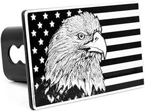 img 1 attached to 🦅 eVerHITCH металлический крышка фаркопа с эмблемой американского флага орла - Подходит для стандартного размера 1.25 дюйма, черный и хромированный